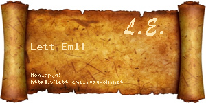 Lett Emil névjegykártya