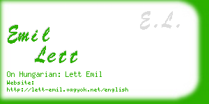 emil lett business card